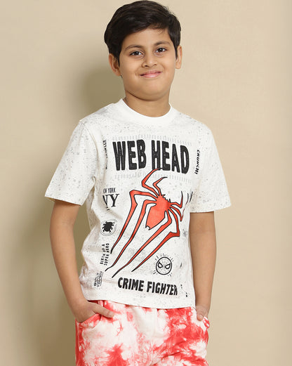 Spiderman Printed Regular Fit Tshirt For Boys