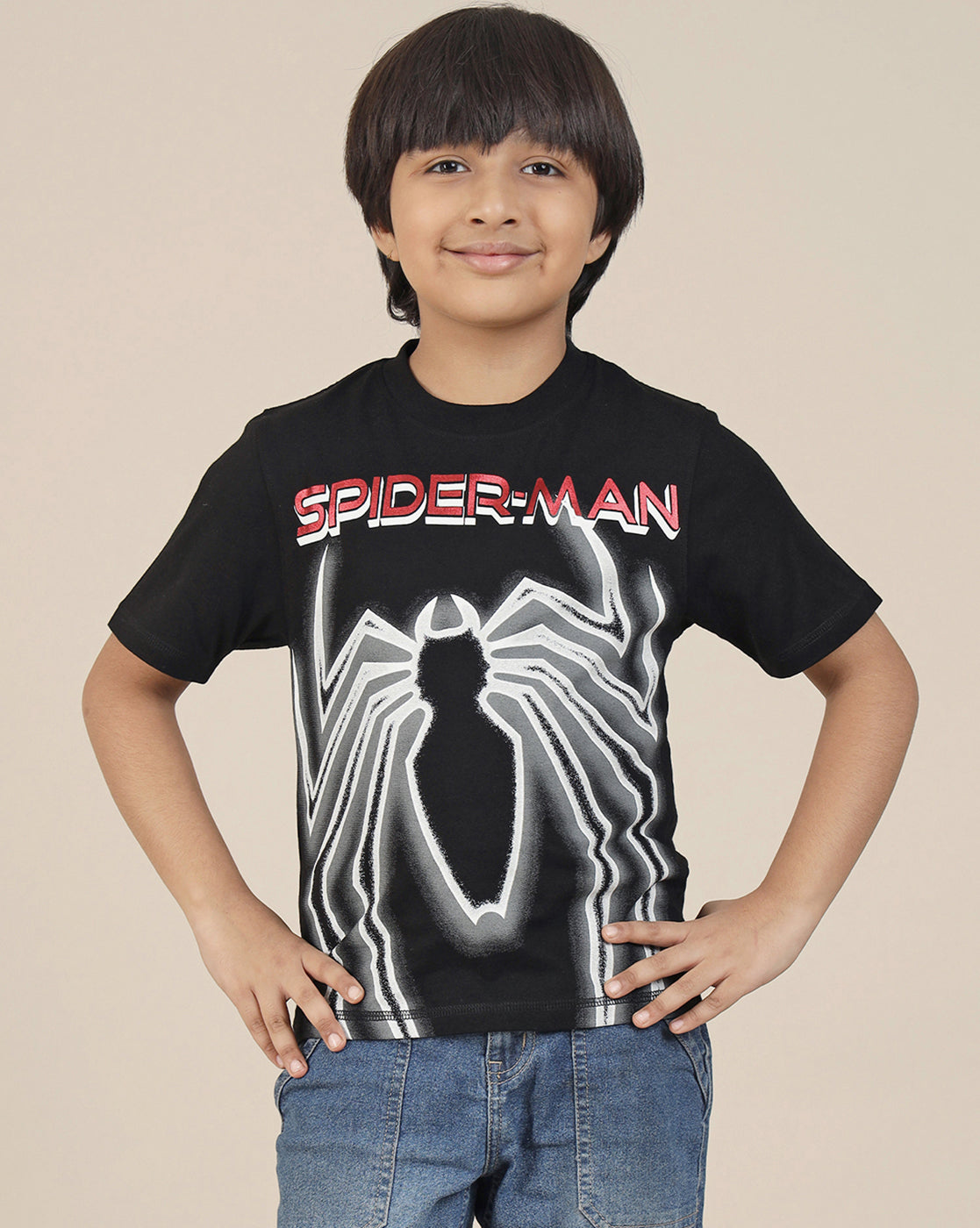 Spiderman Printed Regular Fit Tshirt For Boys