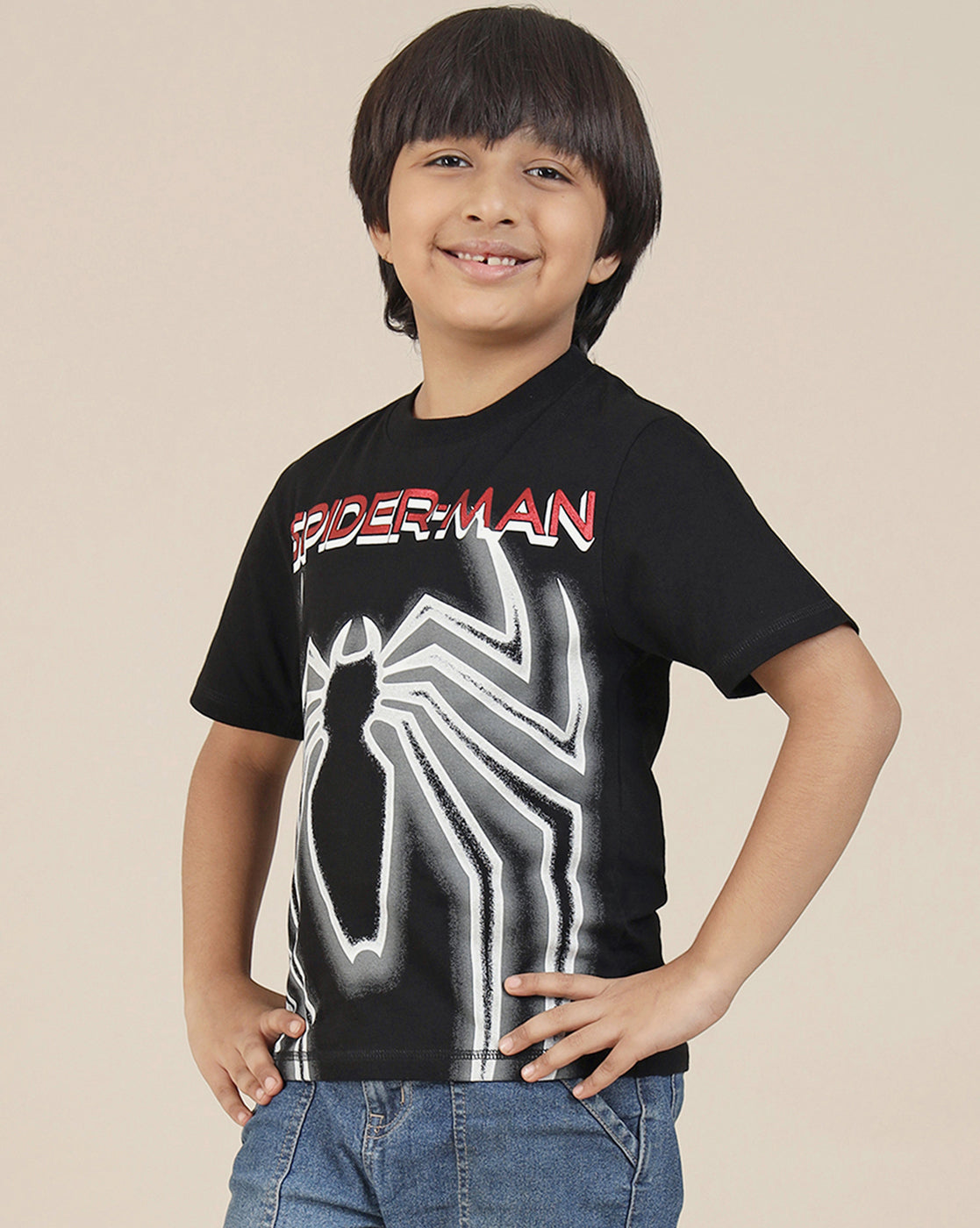 Spiderman Printed Regular Fit Tshirt For Boys