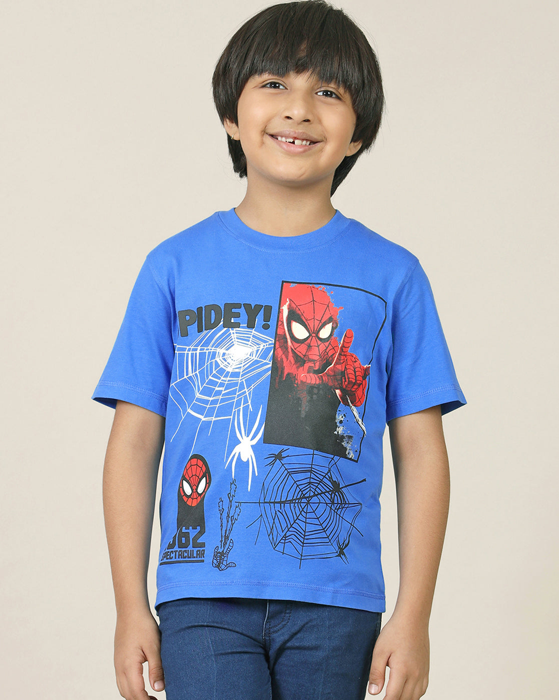 Spiderman Printed Regular Fit Tshirt For Boys