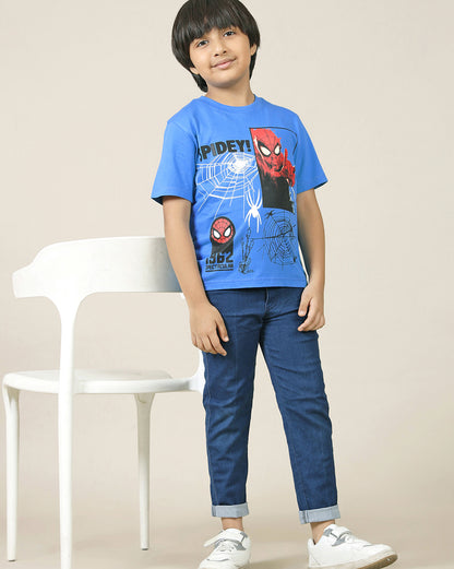 Spiderman Printed Regular Fit Tshirt For Boys