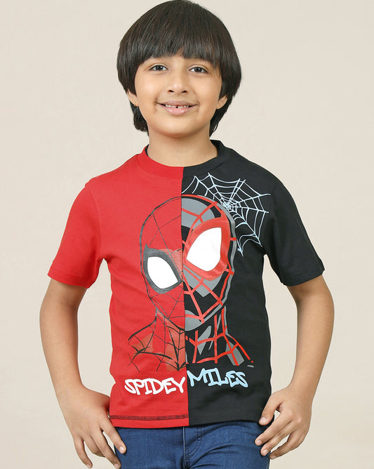 Spiderman Printed Regular Fit Tshirt For Boys