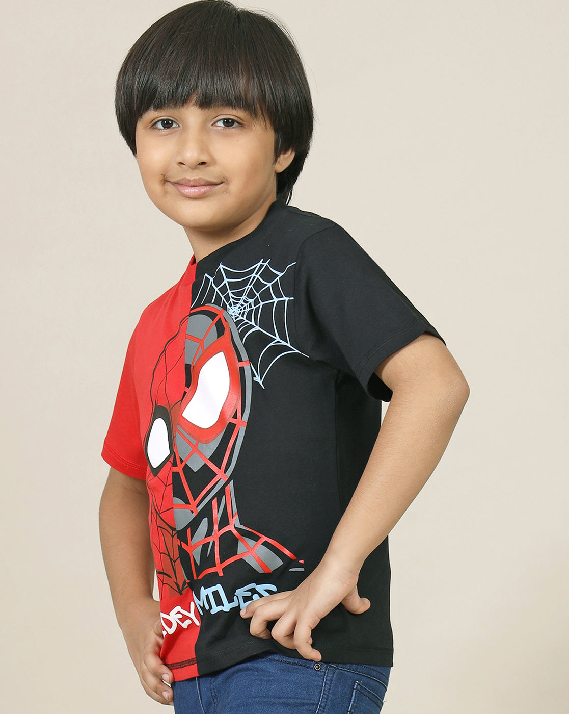 Spiderman Printed Regular Fit Tshirt For Boys