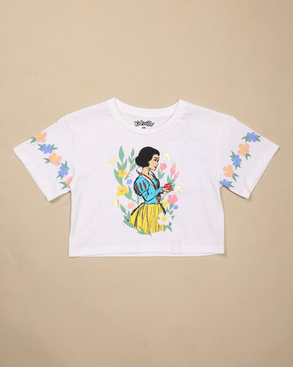 Snow White  Printed Boxy Fit Tshirt For Girls