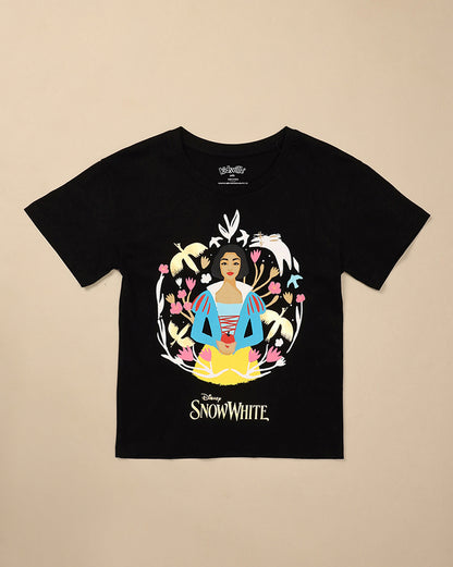 Snow White Printed Oversized Tshirt For Girls