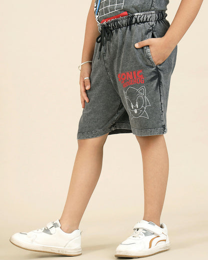 Sonic Classic Printed Regular Fit Shorts For Boys