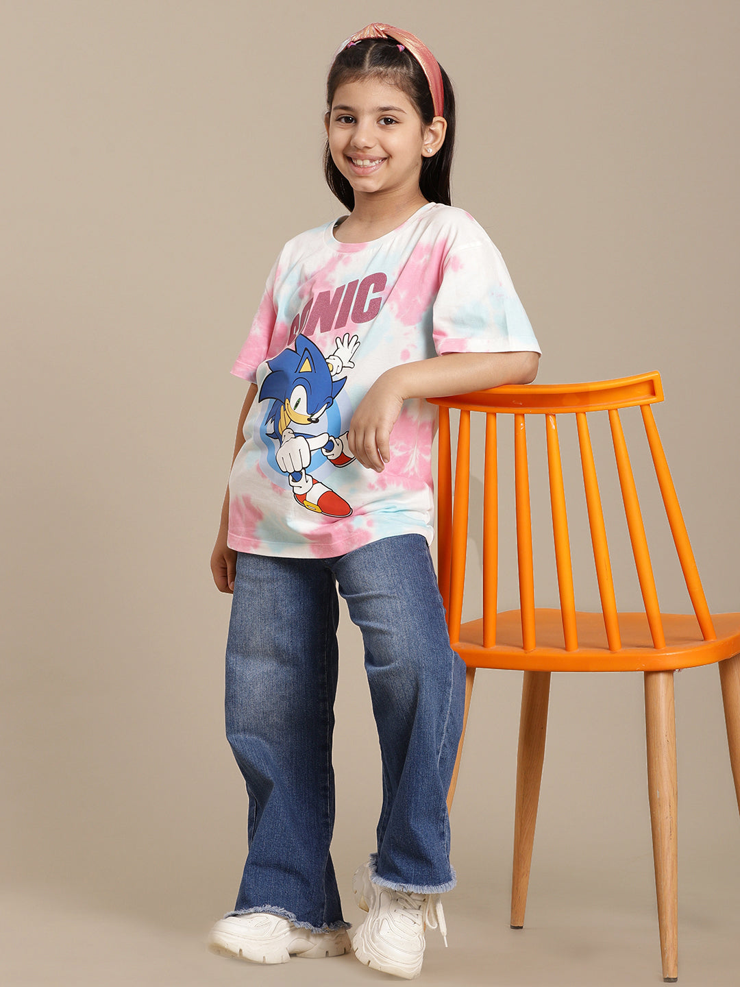 Sonic Classic Printed Relaxed Fit Tshirt For Girls