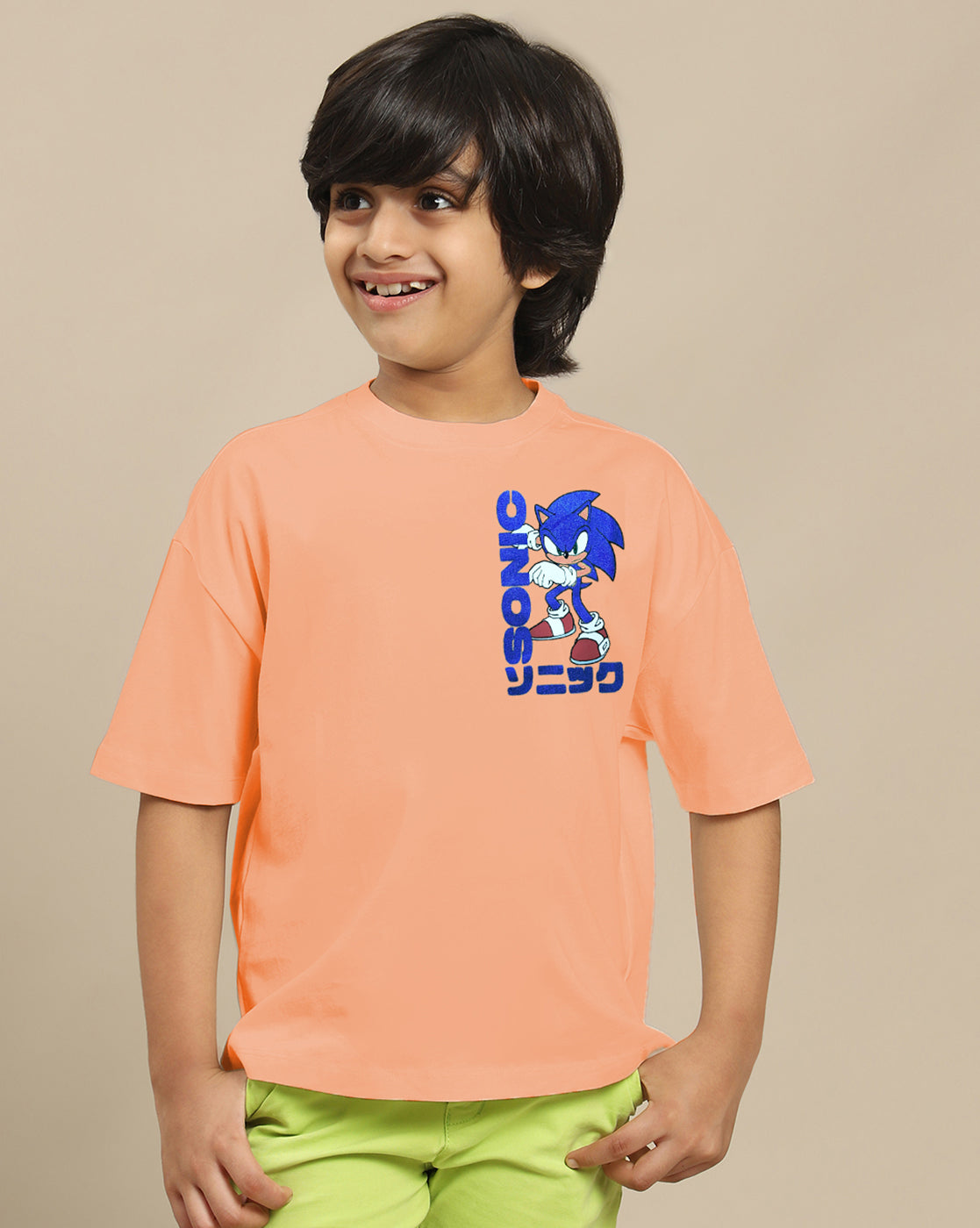 Sonic Modern Printed  Oversized Tshirt For Boys