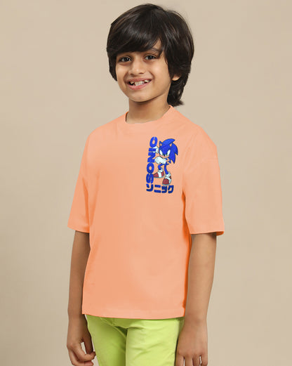 Sonic Modern Printed  Oversized Tshirt For Boys