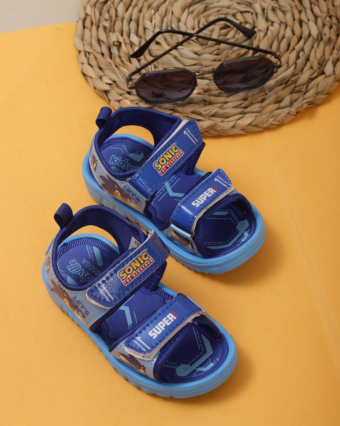 Kids Boys Sonic Modern Printed Blue Sandals