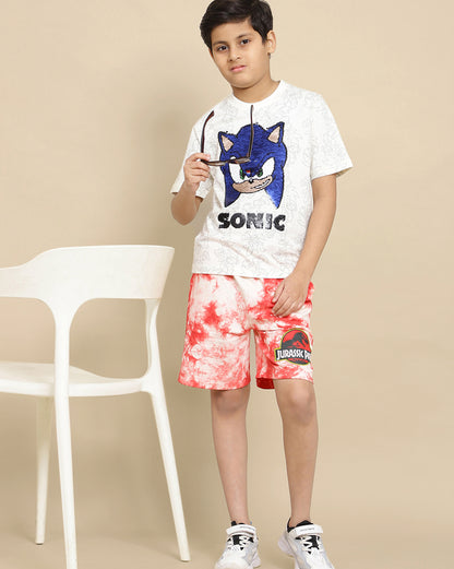 Sonic Modern Printed Reversible Sequin Regular Fit Tshirt For Boys