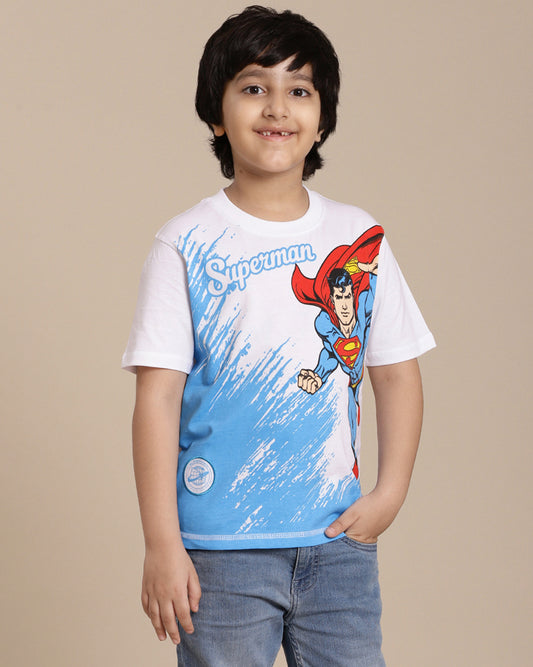 Superman Printed Regular Fit Tshirt For Boys