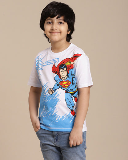 Superman Printed Regular Fit Tshirt For Boys