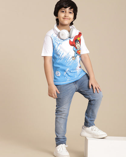 Superman Printed Regular Fit Tshirt For Boys