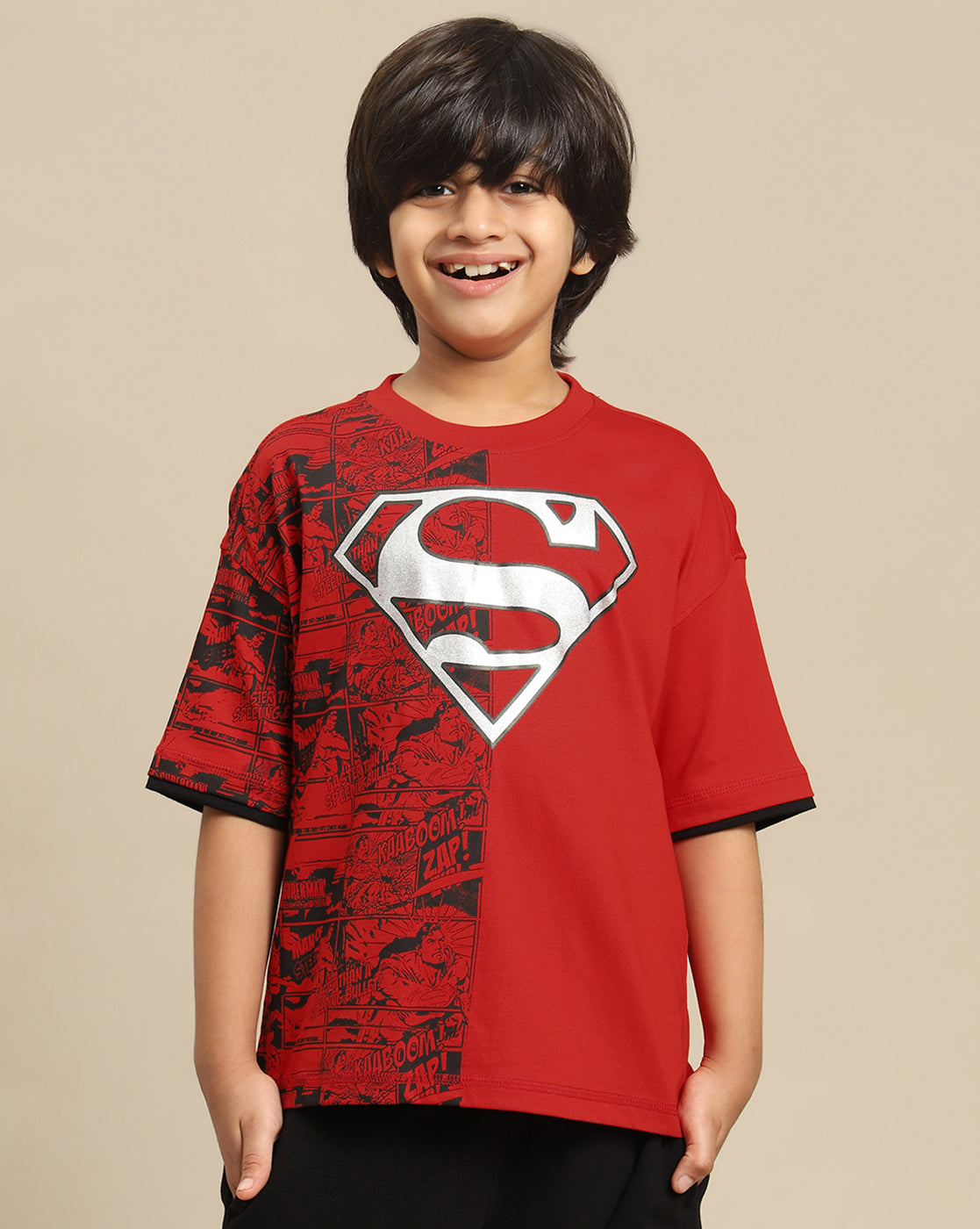 Superman Printed Oversize Tshirt For Boys