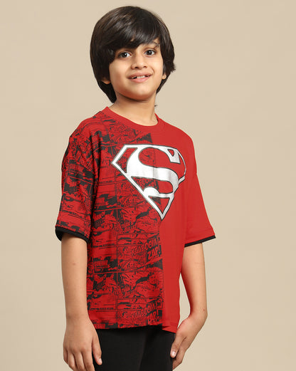 Superman Printed Oversize Tshirt For Boys