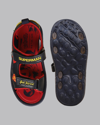 Kids Boys Superman Printed Navy Sandals