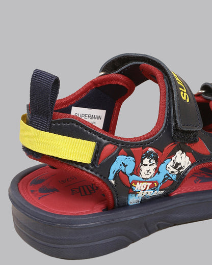 Kids Boys Superman Printed Navy Sandals