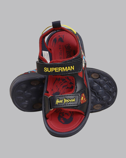 Kids Boys Superman Printed Navy Sandals