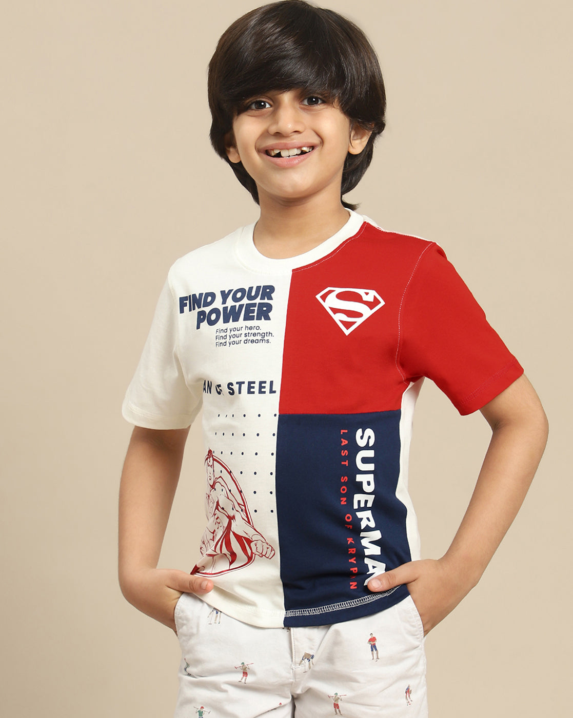 Superman Printed Regular Fit Tshirt For Boys