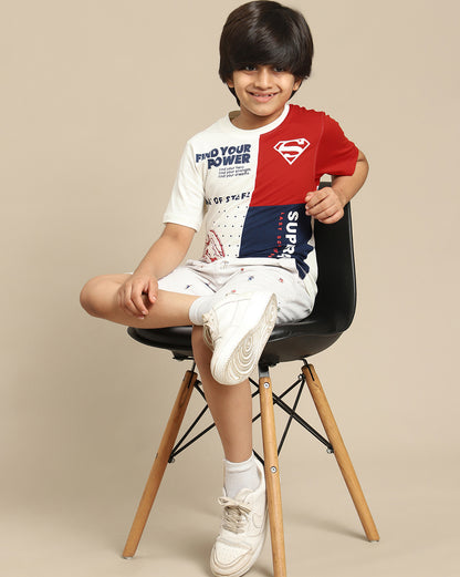 Superman Printed Regular Fit Tshirt For Boys