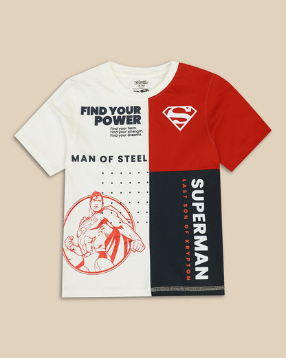 Superman Printed Regular Fit Tshirt For Boys