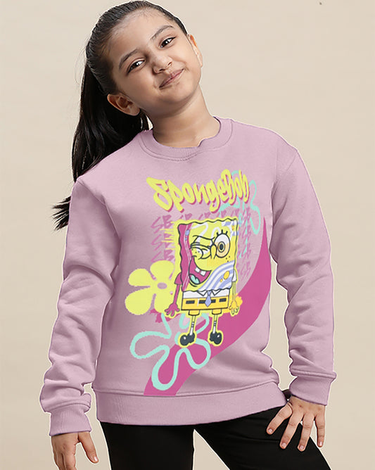 Spongebob Squarepants Printed Relaxed Fit Sweatshirt For Girls