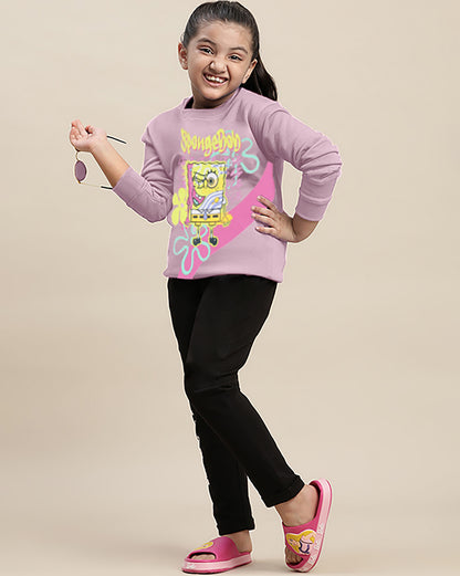 Spongebob Squarepants Printed Relaxed Fit Sweatshirt For Girls