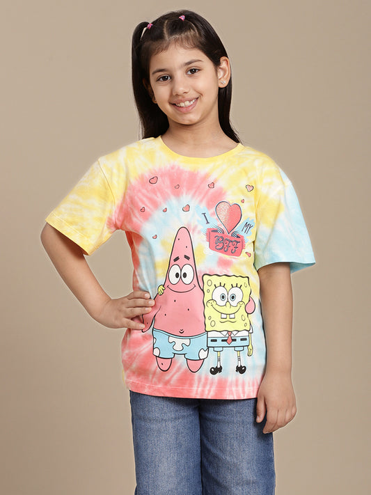 Spongebob Squarepants Printed Relaxed Fit Tshirt For Girls