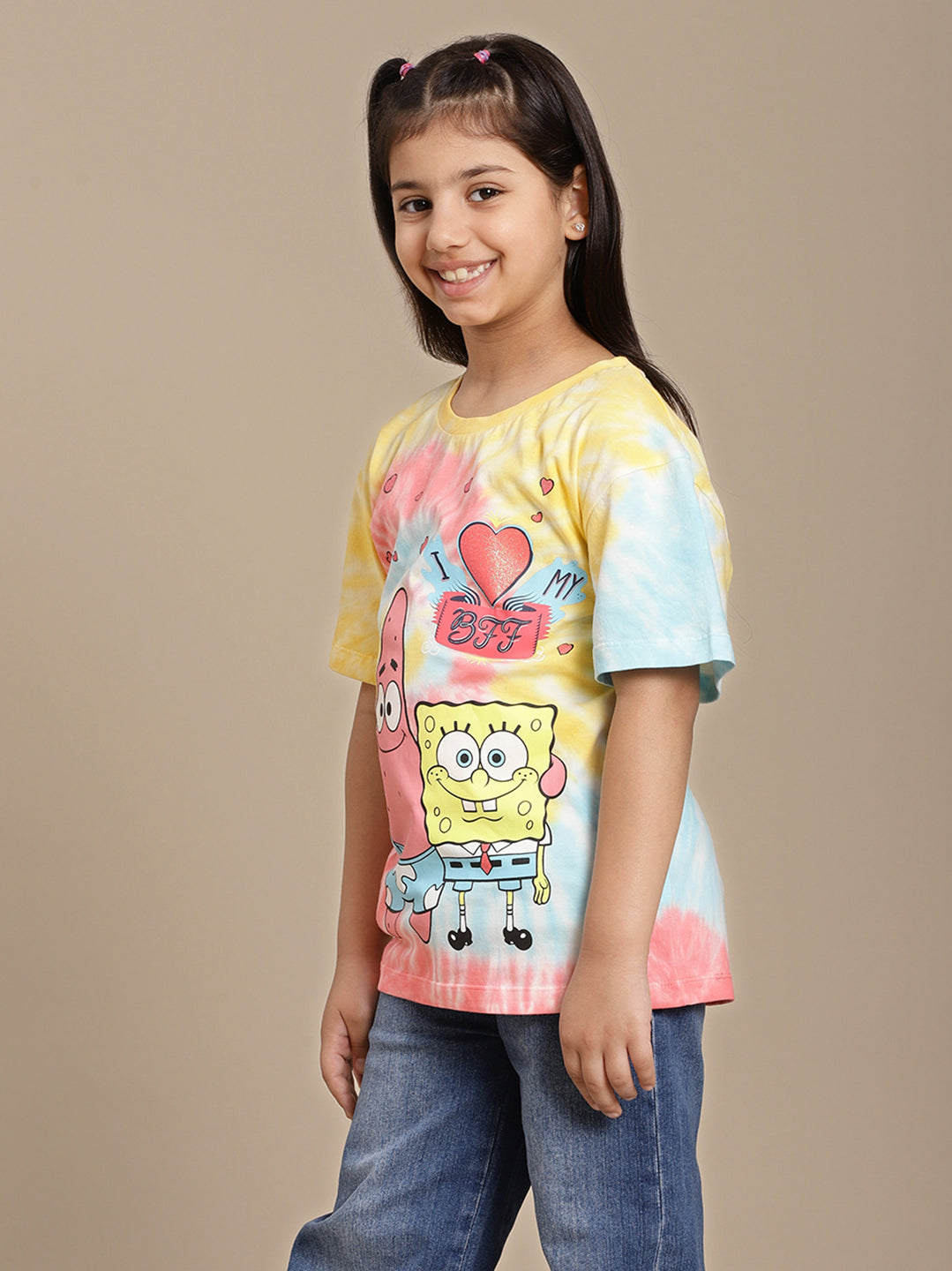 Spongebob Squarepants Printed Relaxed Fit Tshirt For Girls