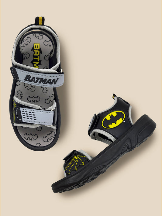 Kids Boys Batman Grey Black Sandals