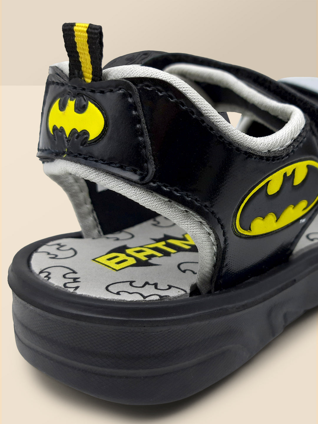 Kids Boys Batman Grey Black Sandals