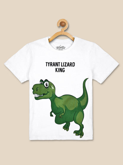 Kids Boys Dinosaur White Tshirt