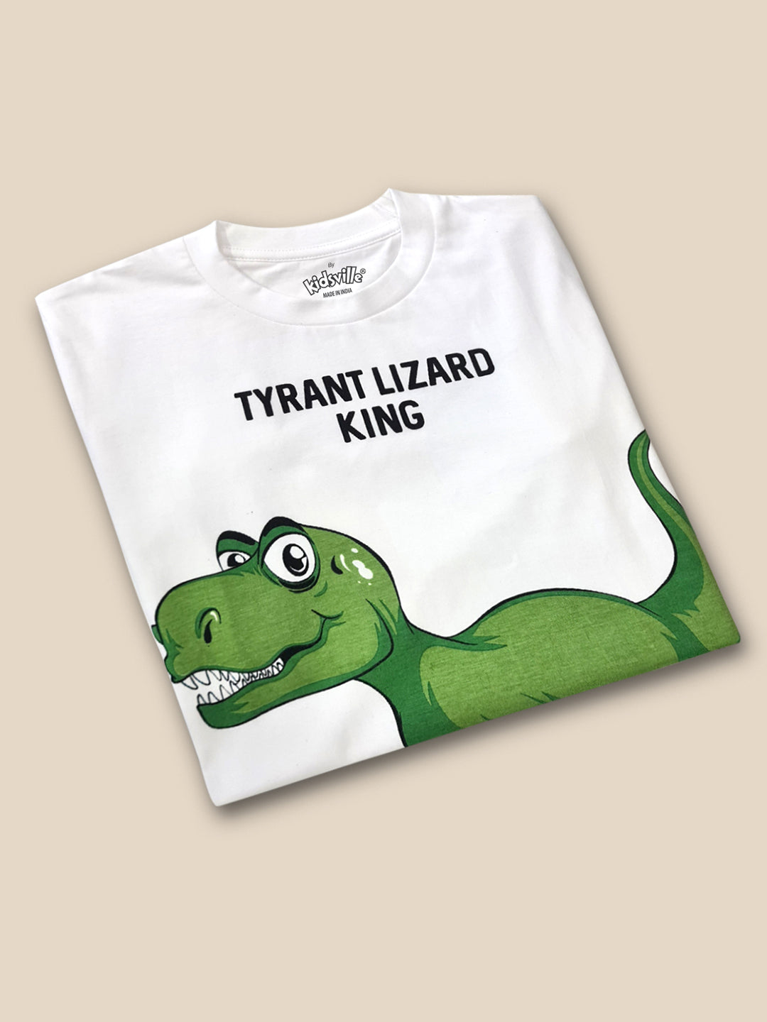 Kids Boys Dinosaur White Tshirt