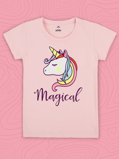 Kids Girls Unicorn Pink Tshirt