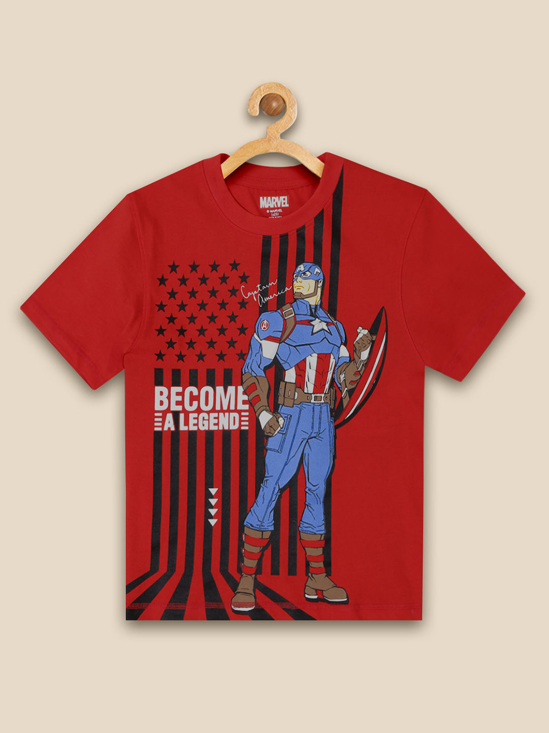 Kids Boys Captain America Red T-Shirt