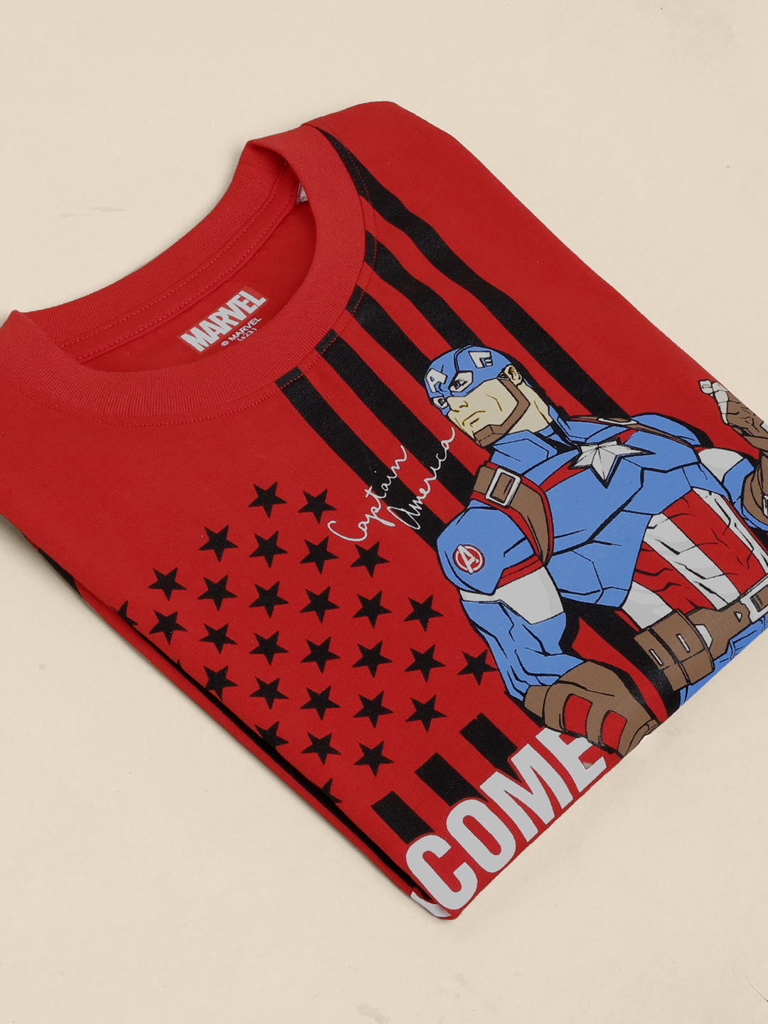 Kids Boys Captain America Red T-Shirt