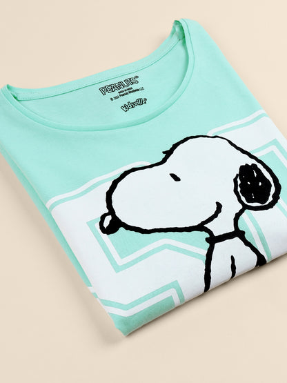 Kids Girls Peanuts Green F/S T-Shirt