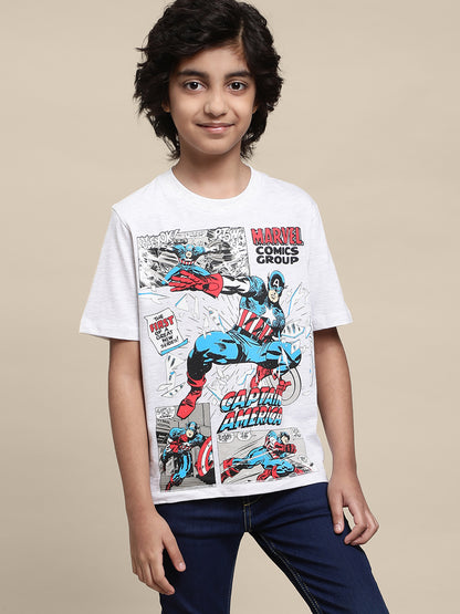 Kids Boys Captain America Grey T-Shirt