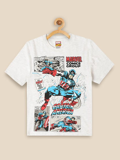 Kids Boys Captain America Grey T-Shirt