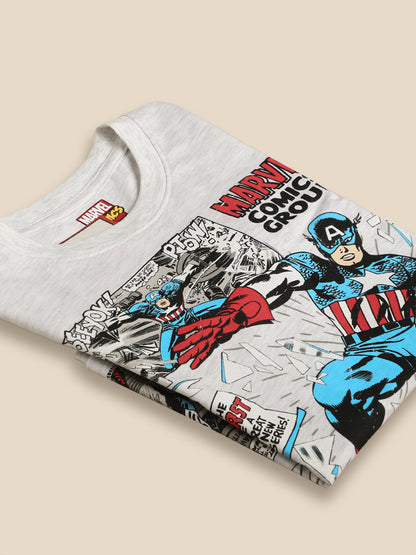 Kids Boys Captain America Grey T-Shirt