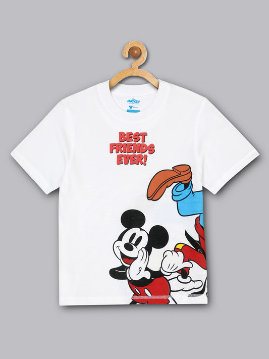 Kids Boys Mickey And Friends White T-Shirt