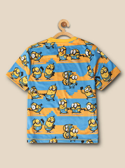 Kids Boys Minions Blue And Yellow T-Shirt