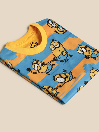 Kids Boys Minions Blue And Yellow T-Shirt