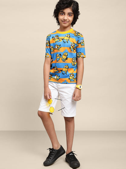 Kids Boys Minions Blue And Yellow T-Shirt