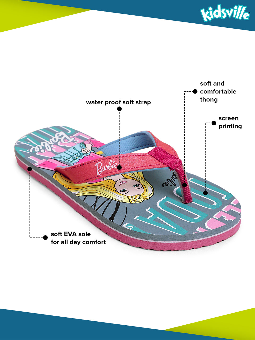 Barbie Flip-Flops For Kids Girls