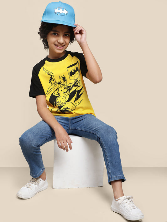 Kids Boys Batman Yellow And Black T-Shirt