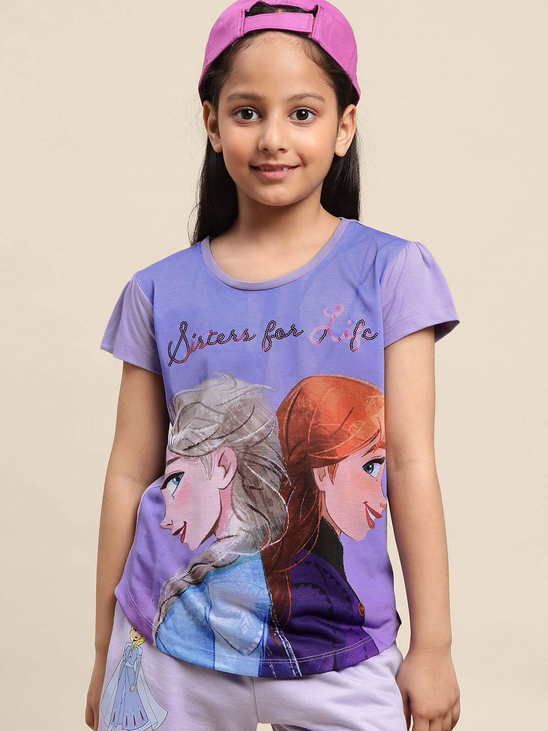 Kids Girls Frozen Purple T-Shirt