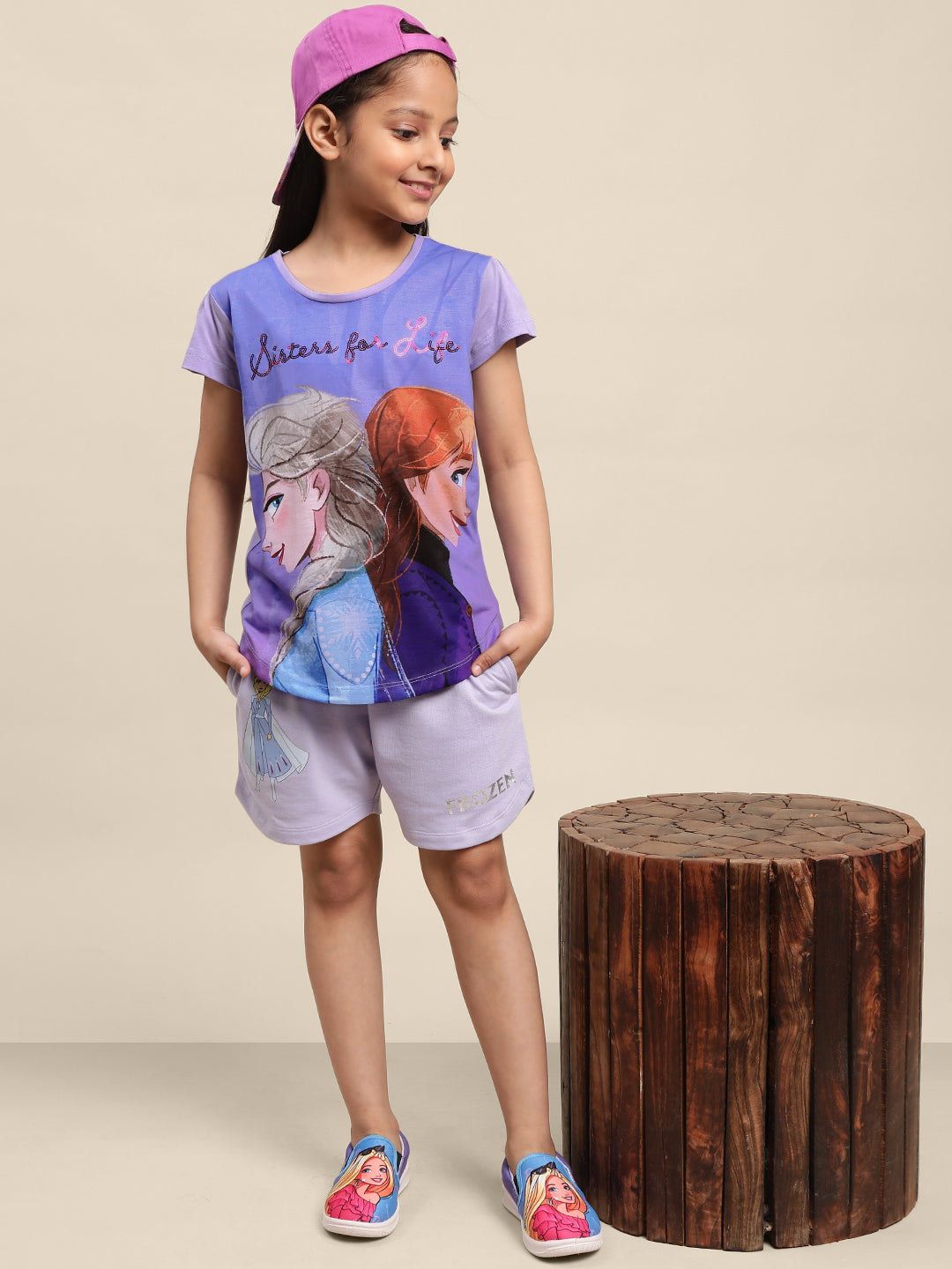 Kids Girls Frozen Purple T-Shirt