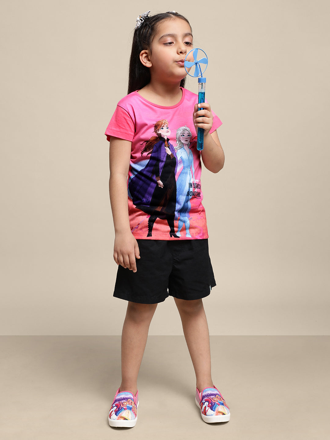 Kids Girls Frozen Pink T-Shirt